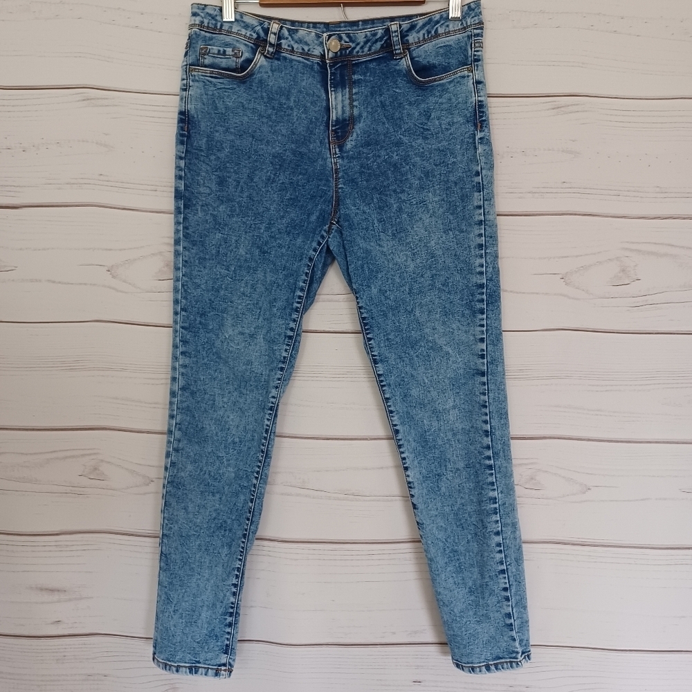 ROUTE 66 Casual Streetwear Skinny Mid Rise Cotton Denim Blue Jeans Size 10